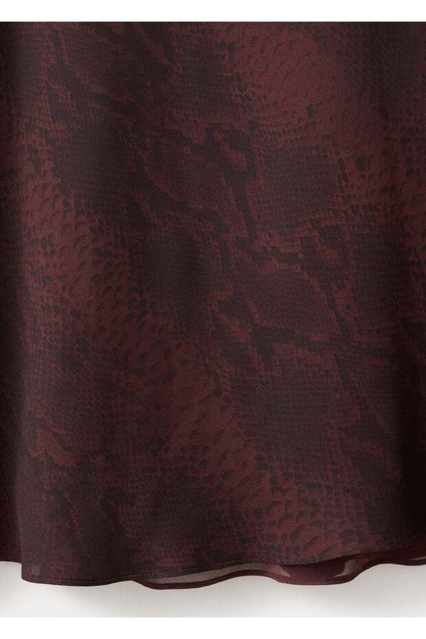 Hayvan desenli A-line elbise - 6