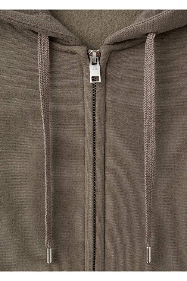 Fermuarlı kapüşonlu sweatshirt - 5