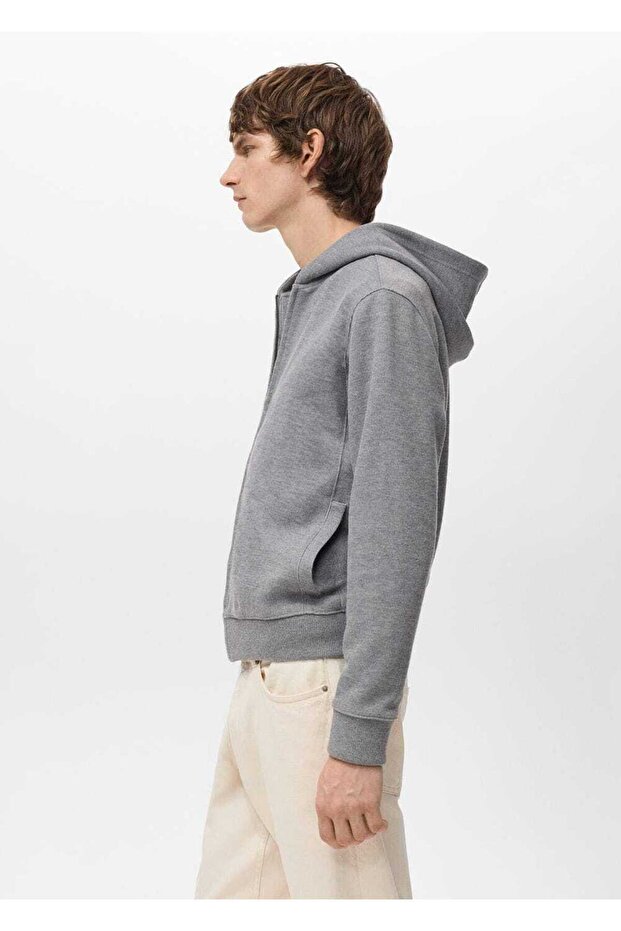 Dokulu kapüşonlu sweatshirt - 8