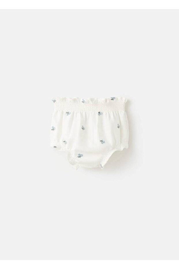 Çiçek işlemeli romper - 2