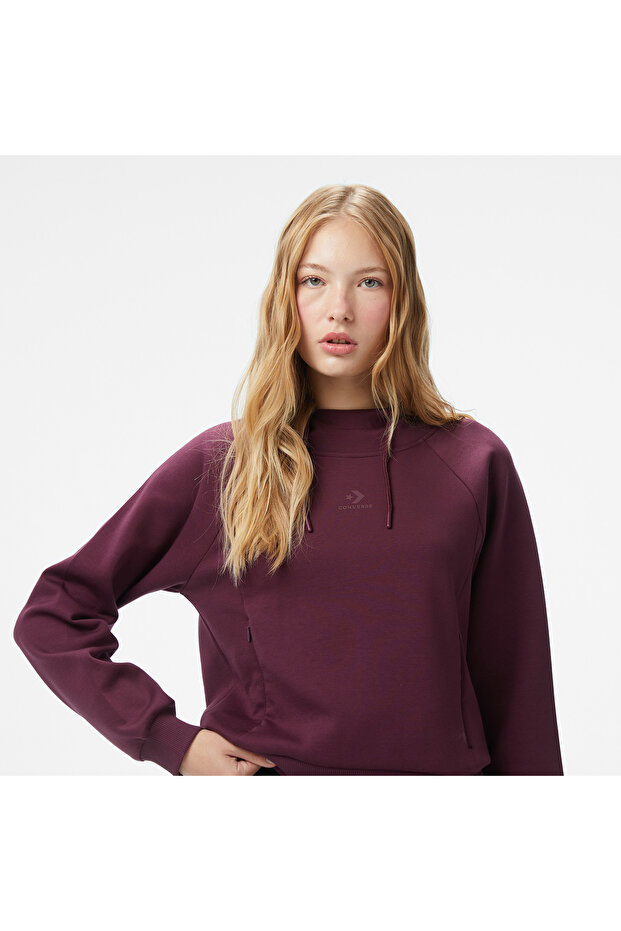 Kadın Bordo Sweatshirt - 4
