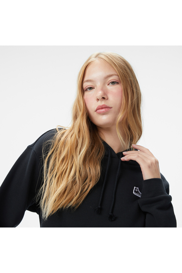 Baskılı Kadın Siyah Sweatshirt - 4