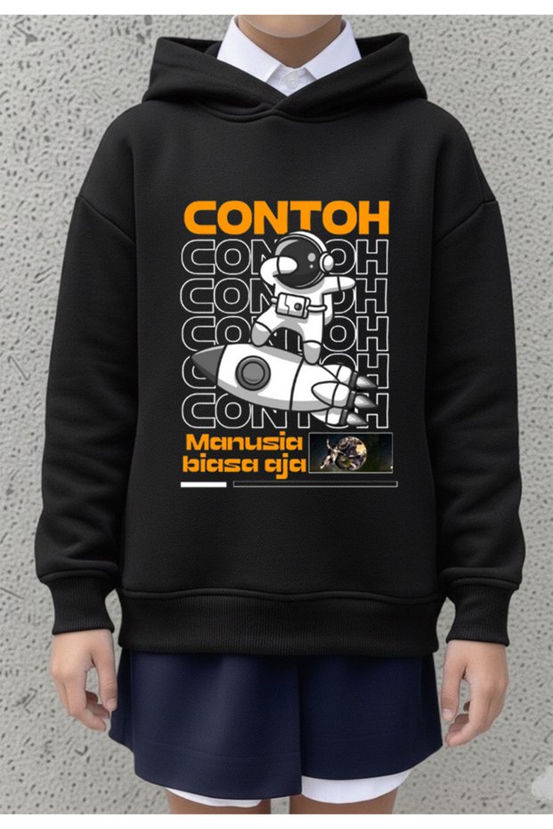 Oversized Children's Sweatshirt – Example of Space-Themed Printed