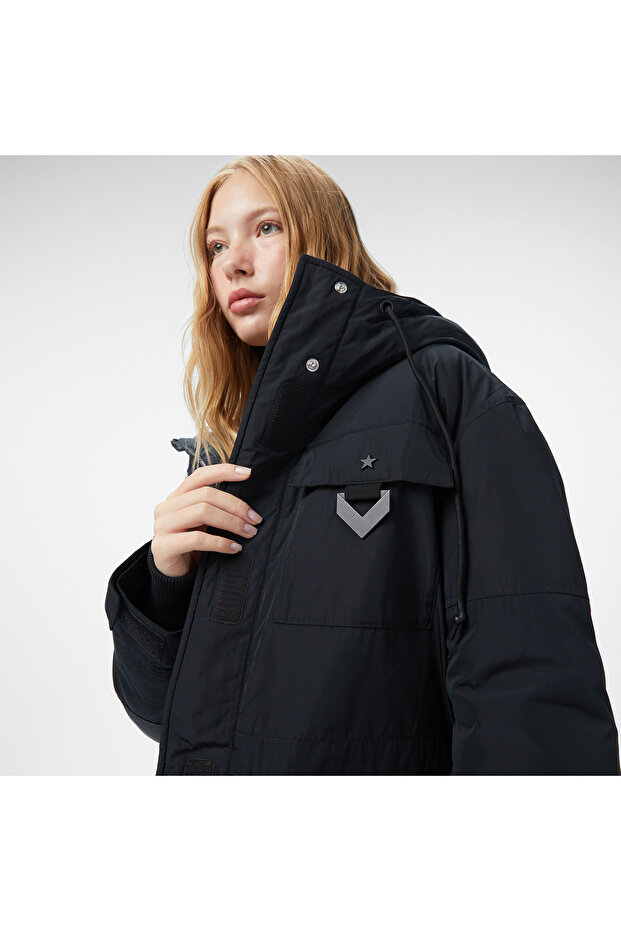 Kadın Siyah Şişme Mont - 4