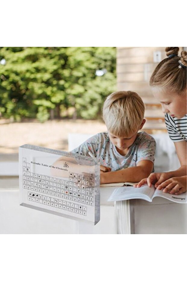Chemical elements table, practical and educational, rectangular, transparent acrylic - 1
