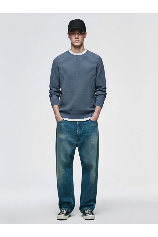 Mavi Sweatshırt - 1