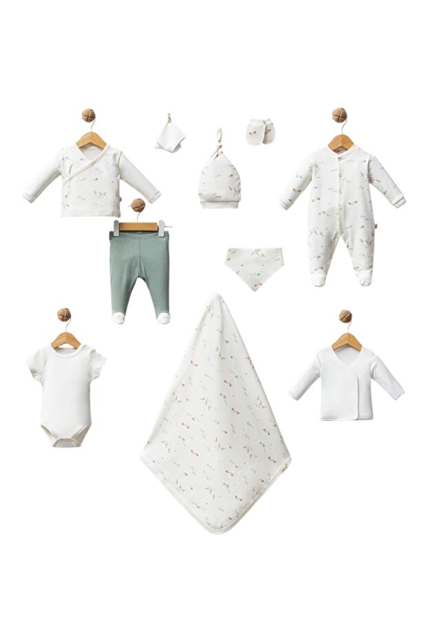 100% Organic Oeko Tex Certified Jungle Patterned 10-Piece Hospital Release Set