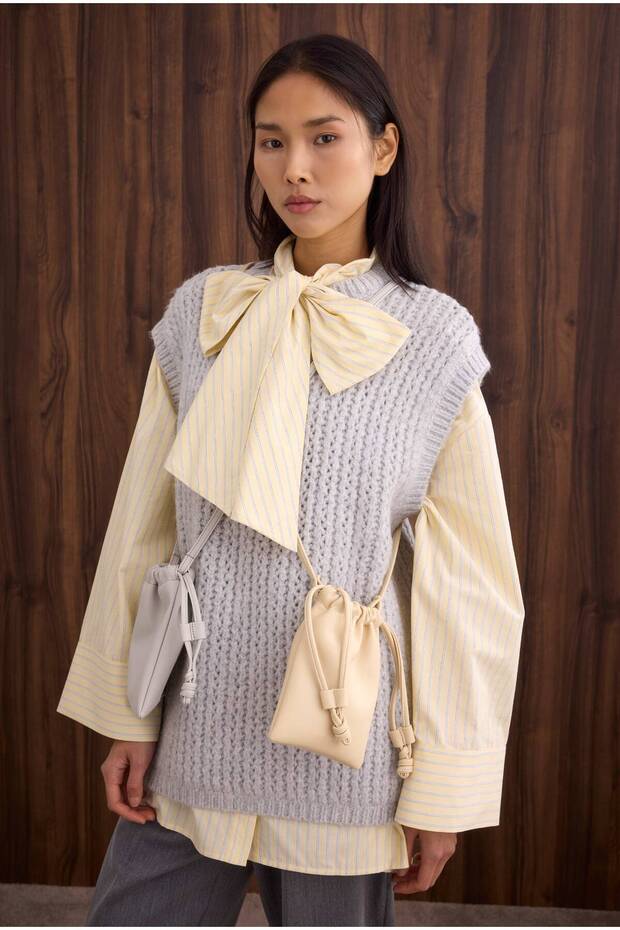 Crew Neck Sweater Light Gray - 3