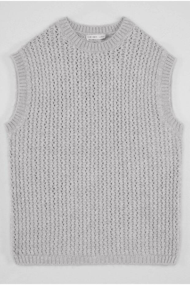 Crew Neck Sweater Light Gray - 5