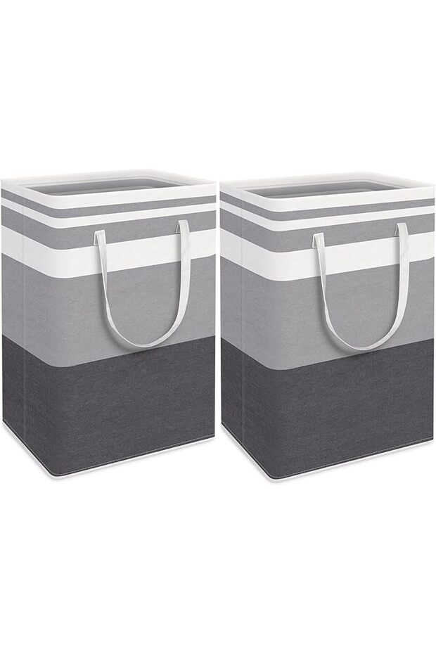2PC Laundry Basket with Handles - Large 75L Collapsible Waterproof Foldable Hamper 20x16x12i