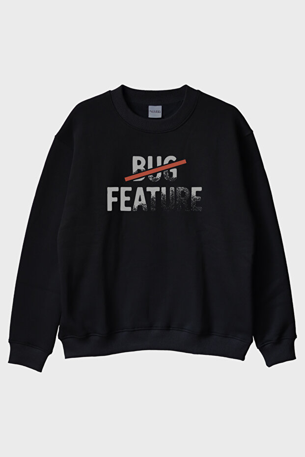 Bug Feature Black Crew Neck Sweatshirt - 1