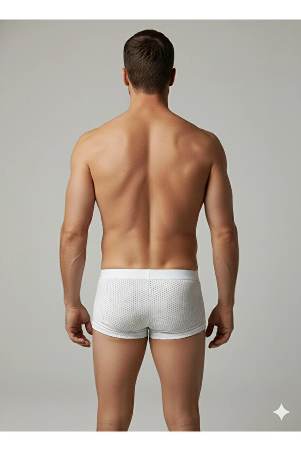 بوكسر رجالي أبيض من الشبك - 2