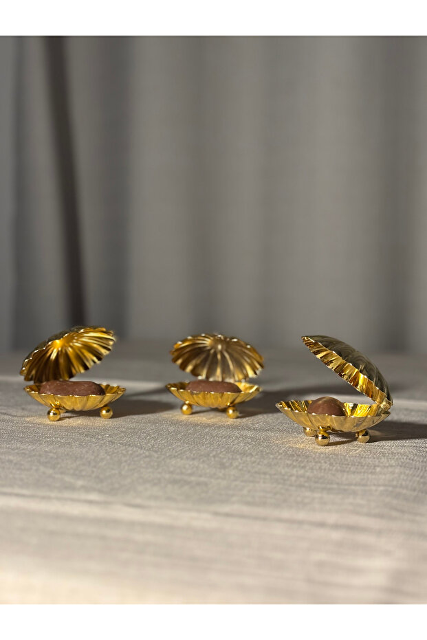 Gold Color Metal Oysters 6-Piece Coffee Soup Pot Set