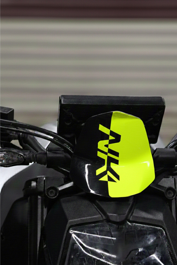 Decor Sticker for Neon Yellow Color Front Visor for Cfmoto Nk250 (1 Piece)