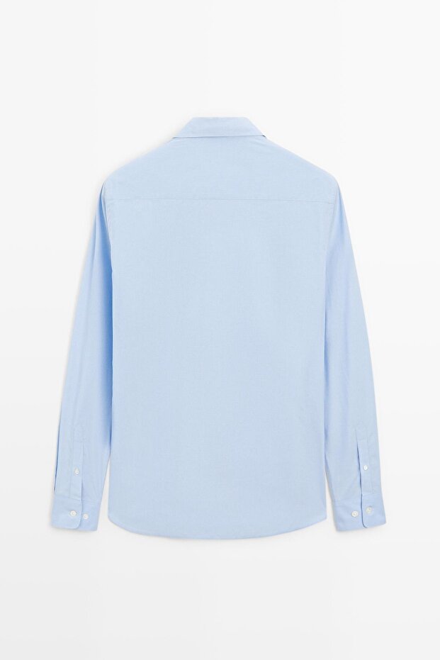 Regular fit çizgili poplin gömlek - 8