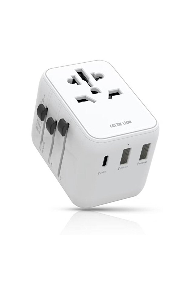 20W PD Universal Travel Adapter with Dual USB-A & USB-C Ports, 2500W Max