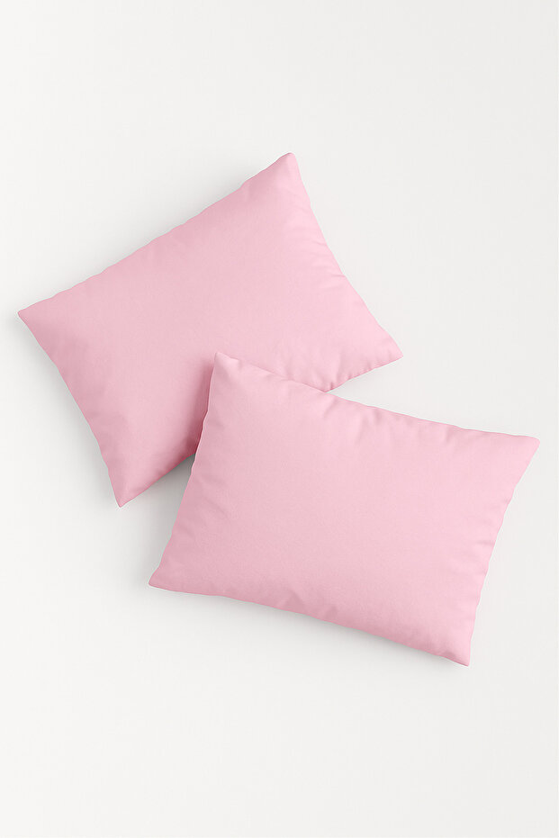 Vevra 2-Pack Plain Pink Color Pillowcase Cotton Fabric Zippered
