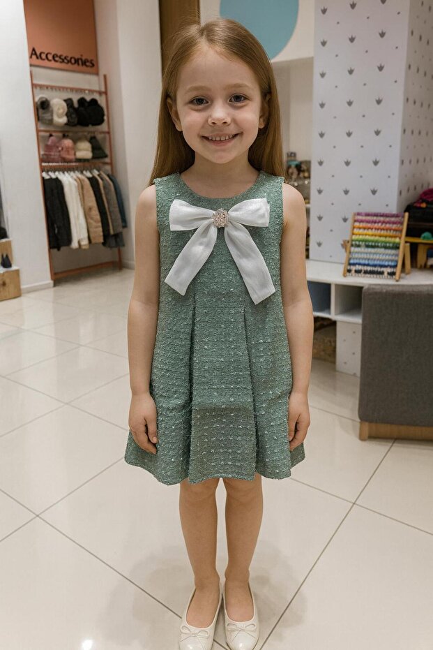 04-12 Year Old Chanel Fabric Dress - Green