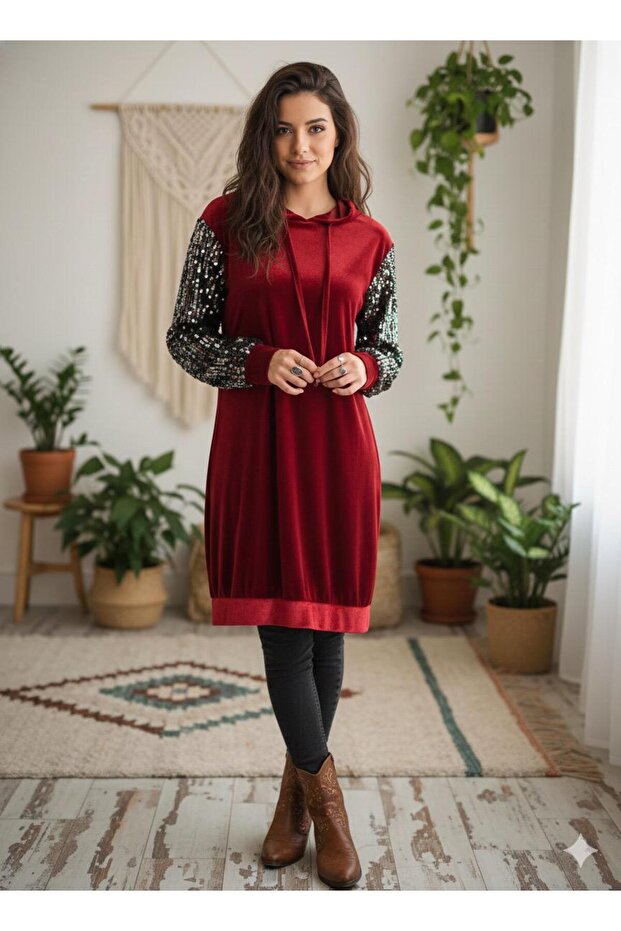 kolları pullu tunik long - 1