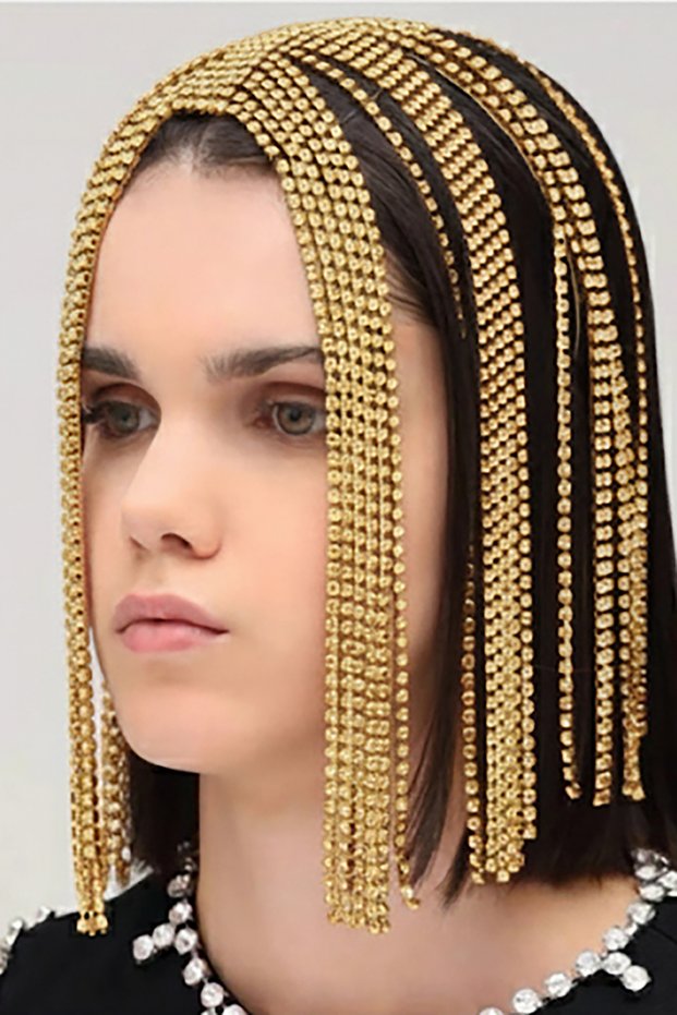 Gold Color Stone Detailed Hair Accessory/Henna Accessory