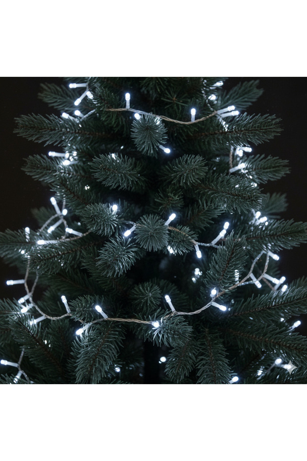 إضاءة LED لعيد الميلاد بطول 13.14 متر (120 مصباح LED) - إضاءة بيضاء وظيفية مع محول للإضاءة الداخلية الزخرفية