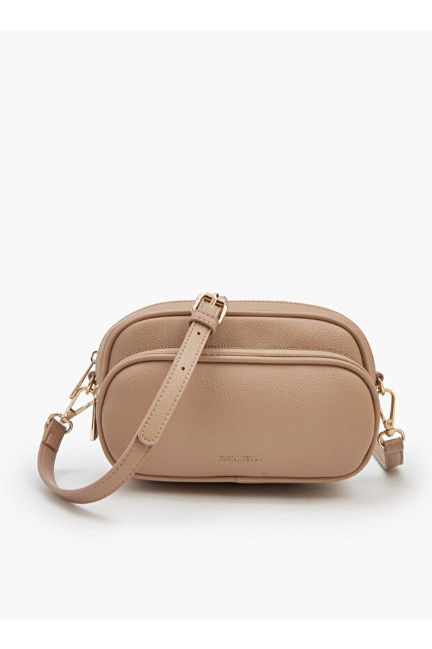 Solid Crossbody Bag with Detachable Strap - D 7.5 cms