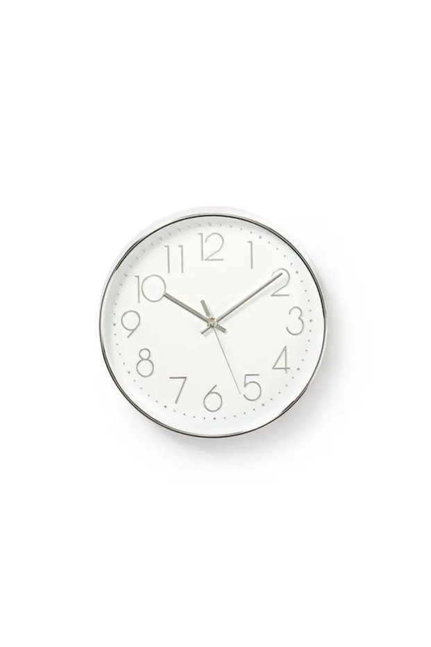 Ceas de perete alb/argintiu 30 cm