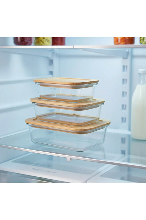 طقم حاويات تخزين مستطيلة من لافي مكون من 3 قطع - 4