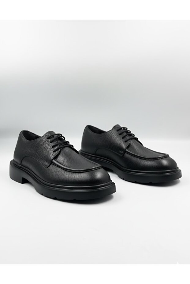 100% Genuine Leather Black Casual Comfortable Classic Men's Shoes - Non-Slip Sole