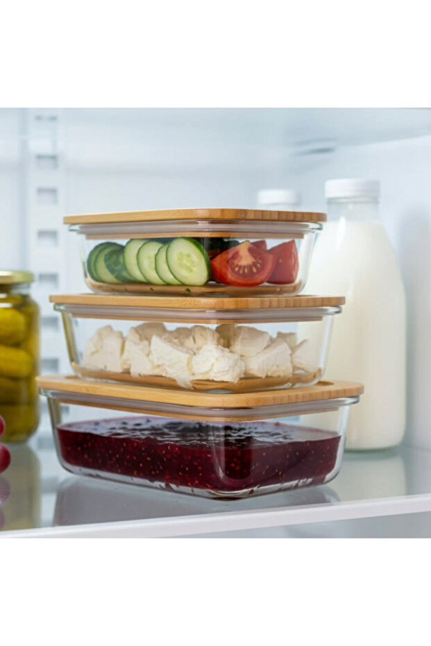 طقم حاويات تخزين مستطيلة من لافي مكون من 3 قطع - 3