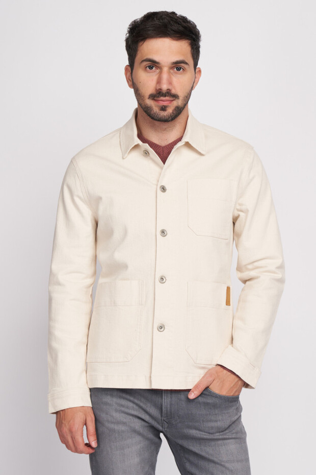 Men's denim jacket with patch pockets - 5