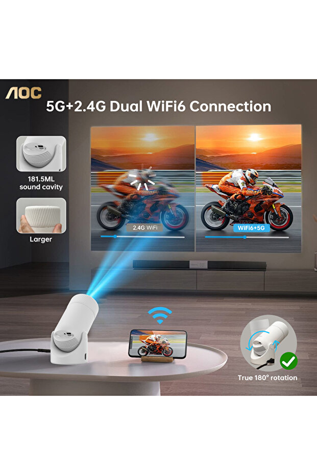 جهاز عرض متعدد الاستخدامات | تصحيح الانحراف التلقائي | تصميم محمول | متوافق مع إعدادات الألعاب - 4