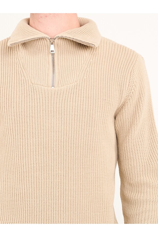 Pulover barbat cu maneca lunga si fermoar - 3