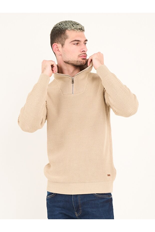 Pulover barbat cu maneca lunga si fermoar - 5