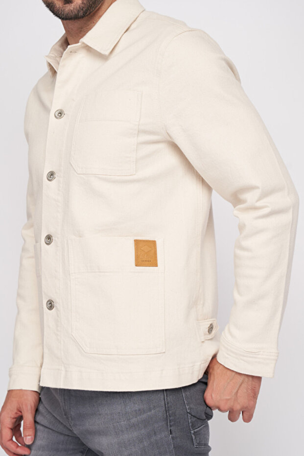 Men's denim jacket with patch pockets - 4