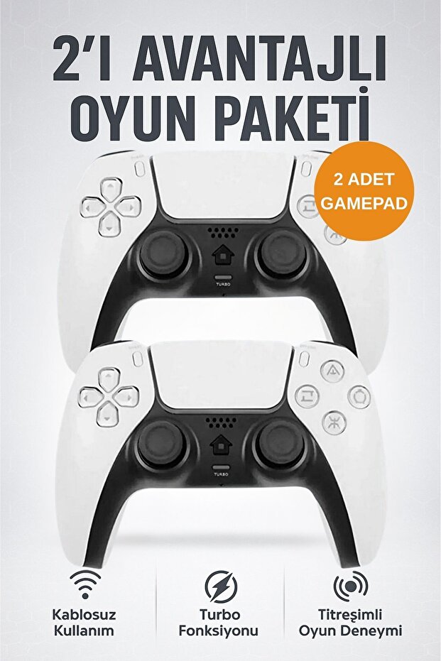 Zineets 2Lİ PAKET T28 Bluetooth Oyun Kolu Ps4 Ps5 Ve Pc Uyumlu Wireless Kablosuz Oyun Kolu Joystick