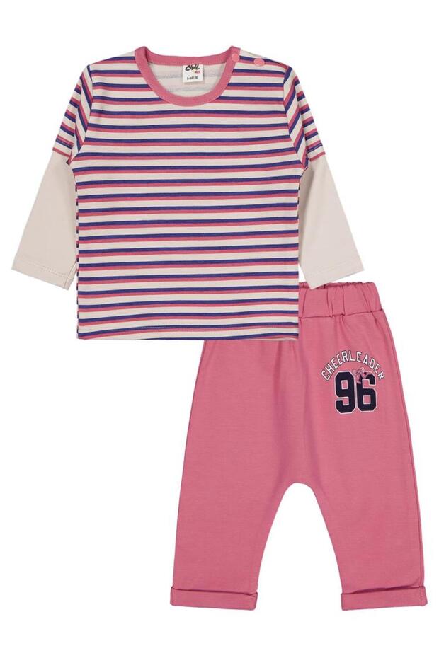 Stripe Empirme Printed 6-18 Months Set - Beige 18-24 Months