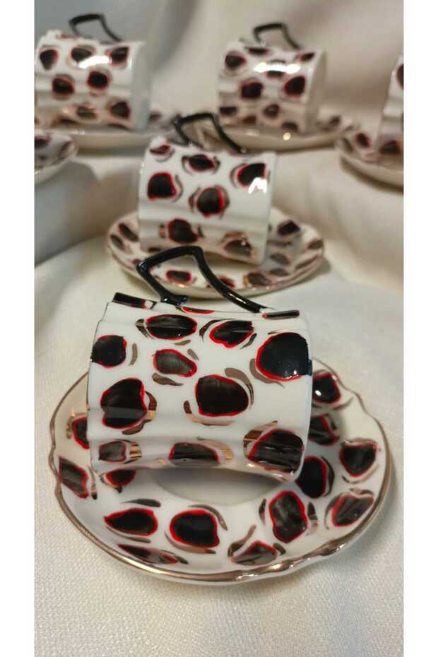 Kivilcim Porcelain Hand Painted Coffee Cup Set