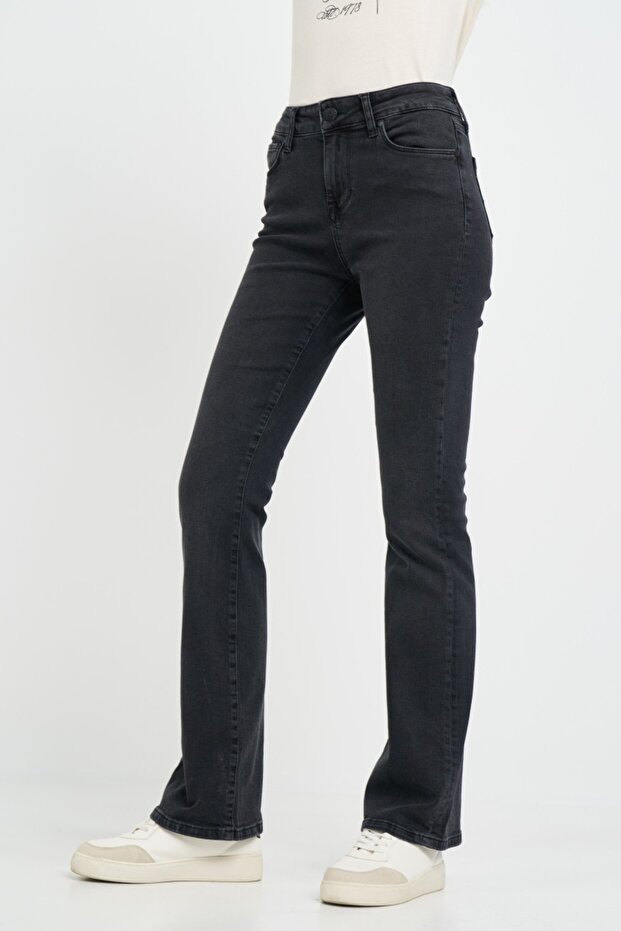 Blugi dama bootcut de culoare inchisa - 6