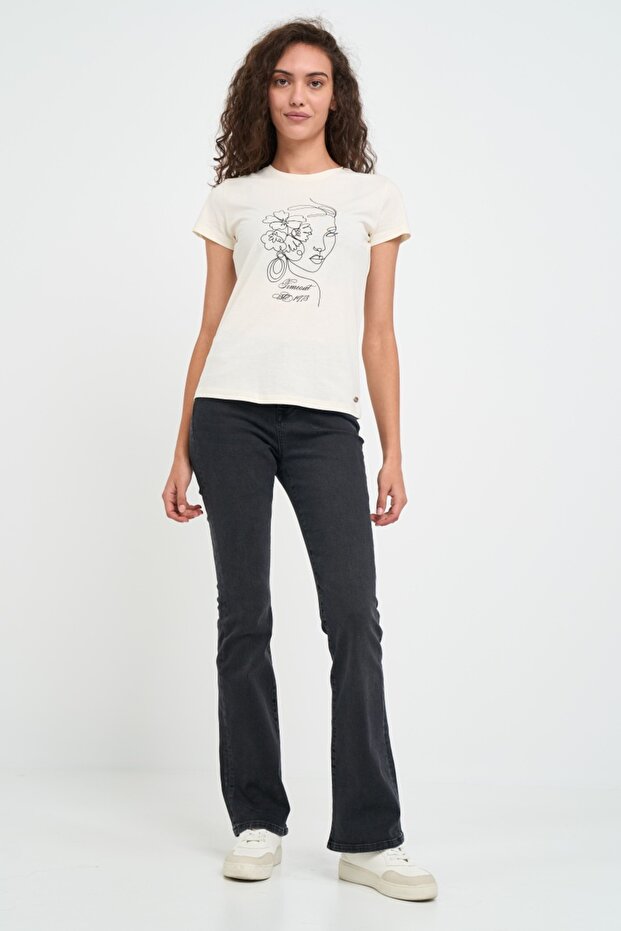 Blugi dama bootcut de culoare inchisa - 7