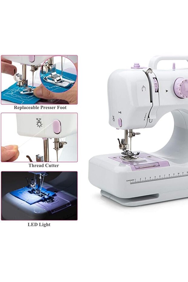 Waves Digital Mini Sewing Machine-12 Built-in Stitch Patterns - 3