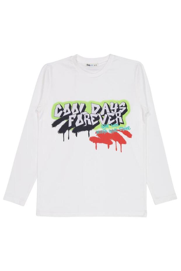 Cool Days Forever Printed Sweatshirt for Ages 10-13 - Ecru
