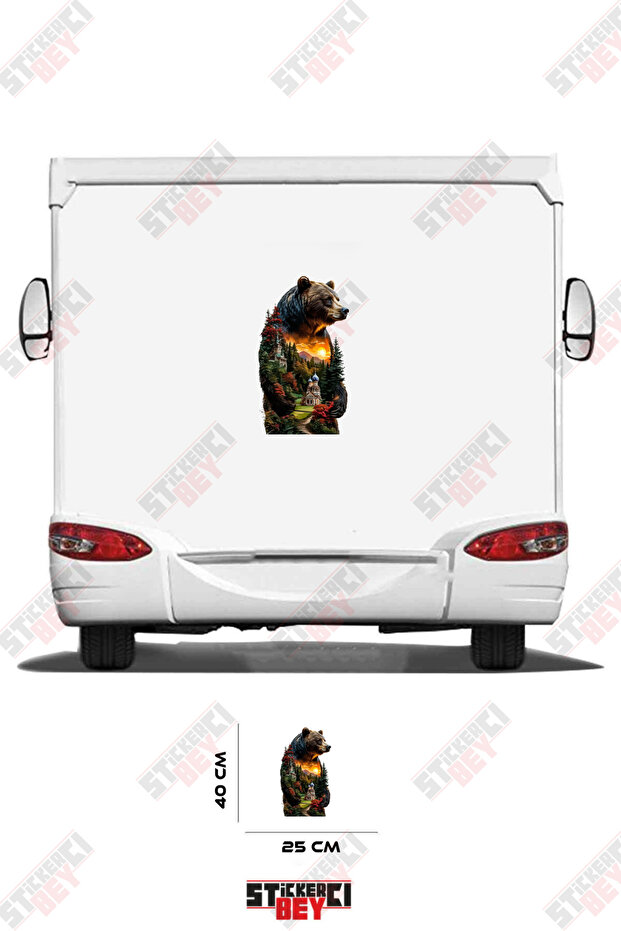 Nature Patterned Bear Visual Caravan Sticker Coating - 1