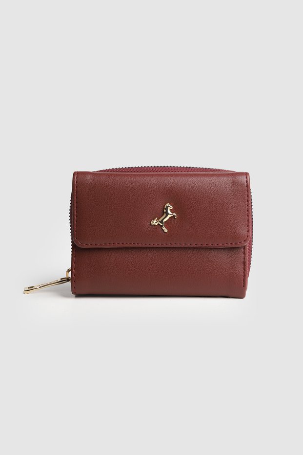 La'Graccio Paris Women's Kayla Medium Size Handy Wallet Burgundy