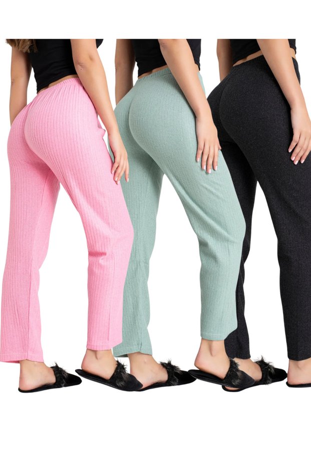 Women's Corded Fabric Relaxed 3-Piece Pants & Sweatpants, Women's Clothing, Casual Relaxed Wear