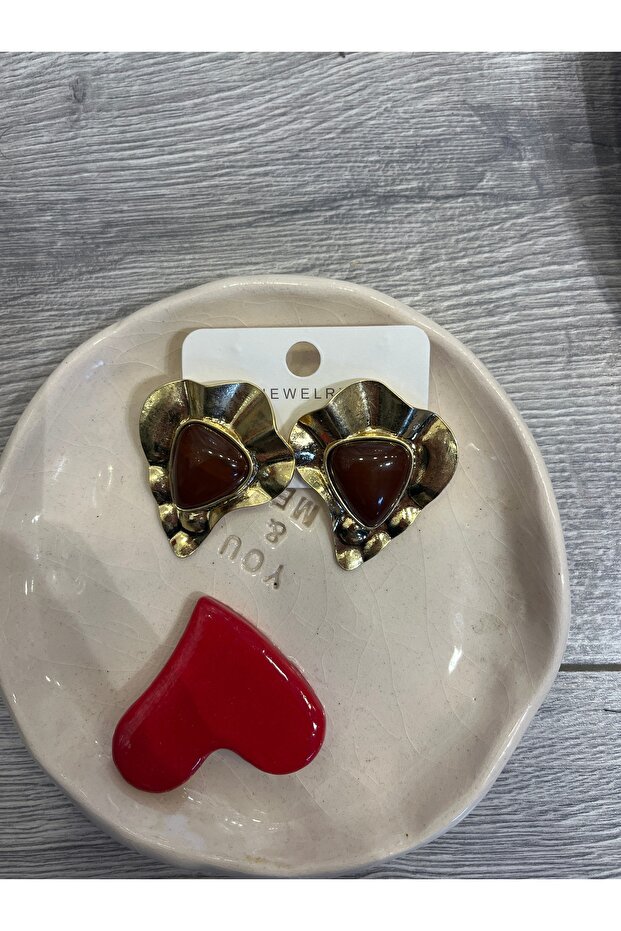 Coffee Gold Plate Earrings