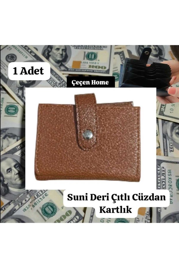 Men's Wallet with Faux Leather Card Holder, Card Holder Snap Coin Wallet 10 cm