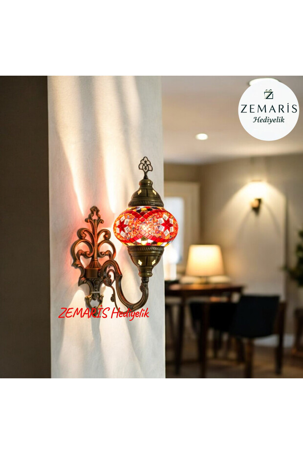 شمعدان حائط فسيفساء أصلي مصنوع يدويًا - 1