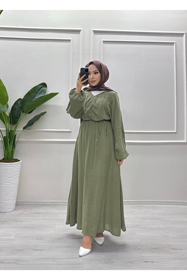 MÜSLİN KUMAŞ ELBİSE - 2