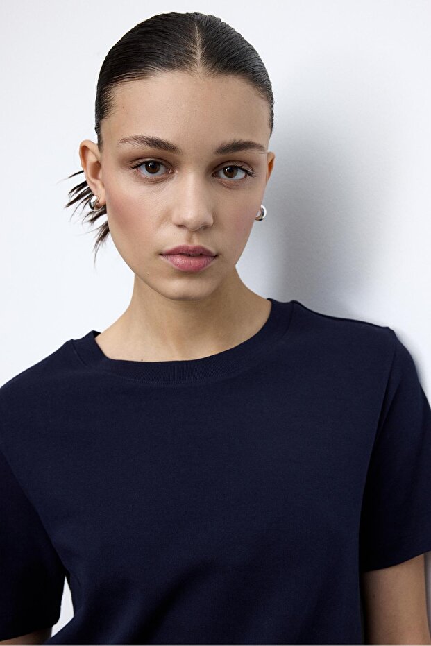 Basic regular fit kalın tişört - 4